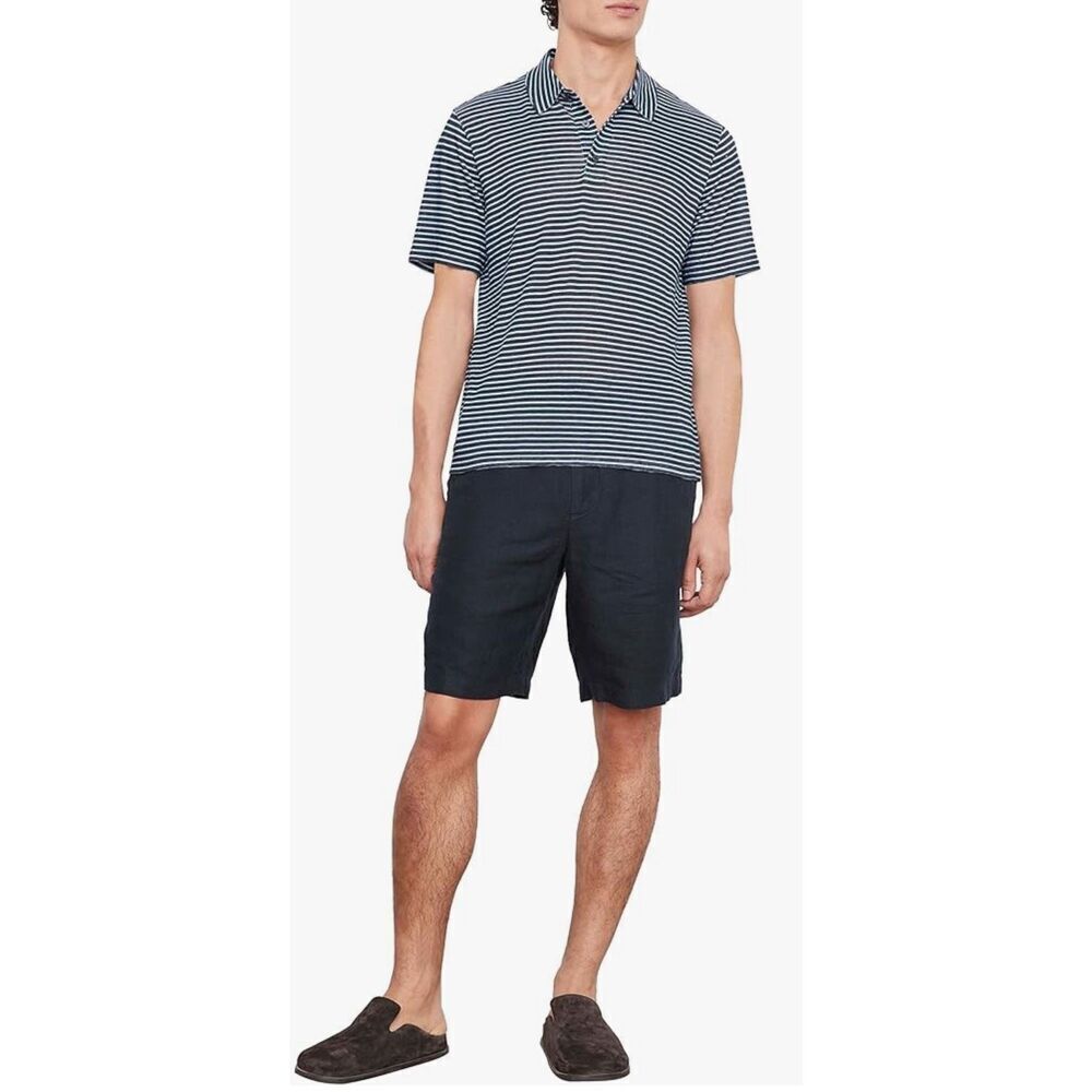 Vince Men's Stripe Linen Polo